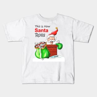 Santa Claus with Toilet Paper Gift V2 Kids T-Shirt